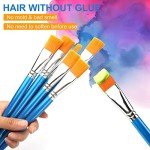 GACDR 1 inch Flat Paint Brushes for Acrylic Painting,12 Pieces Large Synthetic Paint Brushes Bulk with Wooden Handle for Acrylic, Watercolor, Oil, Crafts, Face Body Art Robin