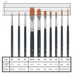 GOTIDEAL Paint Brush Set, 10 Pcs Round Pointed Tip, Small Nylon Hair Brushes for Acrylic, Oil and Gouache，Body, Face Nail Art and Rock Painting, Perfect for Kids & Adult