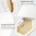 ARTEZA Stretched Canvas, Multipack of 10, Round, Oval, Triangle, and Hexagonal Canvas, Blank White Canvas Boards for Acrylic, Oil and Gouache Painting