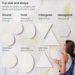 ARTEZA Stretched Canvas, Multipack of 10, Round, Oval, Triangle, and Hexagonal Canvas, Blank White Canvas Boards for Acrylic, Oil and Gouache Painting