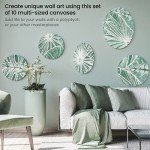 ARTEZA Stretched Canvas, Multipack of 10, Round, Oval, Triangle, and Hexagonal Canvas, Blank White Canvas Boards for Acrylic, Oil and Gouache Painting