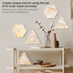 ARTEZA Stretched Canvas, Multipack of 10, Round, Oval, Triangle, and Hexagonal Canvas, Blank White Canvas Boards for Acrylic, Oil and Gouache Painting