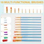 72 Pcs Painting Brush Palette Set, 60 Pcs Paint Brushes with 12 Palettes for Kids or Adults to Create Art Paint Oil Watercolor