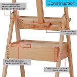MEEDEN Painting Easel with Storage Drawer, Studio H-Frame Easel- Adjustable (60"~75") Solid Beech Wood Easel Stand for Painting for Adults, Holds Canvas Art up to 35",Natural