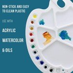 U.S. Art Supply 17-Well Artist Painting Palette (Pack of 2) - Plastic Artist Paint Color Mixing Trays - Art Students, Classroom, Class Craft Projects, Party Events - Acrylic, Oil, Watercolor