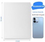 Canvases for Painting 48 Pack, 8x10 inch Blank Canvas Boards, Primed Acid-Free 100% Cotton Canvas Panels for Acrylic Oil Tempera Watercolor Paints, Art Supplies