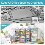 Vtopmart Acrylic Organizer with 16 Drawers (4 Set),Clear Storage Drawers for Office Supplies,Desk Organization and Storage for Makeup,Jewelry,Art Crafts