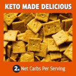 Get Strong Foods Cheddar Cheese Crackers - High Protein Crackers - Keto Friendly, Low Carb, High Fiber Cheese Crisp - Low Calorie, Healthy Snack for Adults and GLP-1, Pack of 16