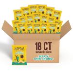 HIPPEAS Chickpea Puffs, Groovy White Cheddar, Gluten Free Snacks, Dairy Free, Vegan, 0.8oz, Pack of 18, 3g Protein, 2g Fiber, Crunchy, Nutritious, Baked Plant Protein Snack, Non-GMO, Kosher
