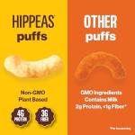 HIPPEAS Chickpea Puffs, Groovy White Cheddar, Gluten Free Snacks, Dairy Free, Vegan, 0.8oz, Pack of 18, 3g Protein, 2g Fiber, Crunchy, Nutritious, Baked Plant Protein Snack, Non-GMO, Kosher