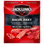 Jack Link's Bacon Jerky, Hickory Smoked - Flavorful Ready to Eat Meat Snack with 11g of Protein per Serving, Made with 100% Thick Cut Real Bacon, Protein Snack, Keto Friendly, 2.5 oz.