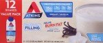 Atkins Creamy Vanilla Protein Shake, 15g Protein, Low Glycemic, 2g Net Carb, 1g Sugar, Keto Friendly, 12 Count