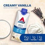 Atkins Creamy Vanilla Protein Shake, 15g Protein, Low Glycemic, 2g Net Carb, 1g Sugar, Keto Friendly, 12 Count