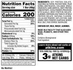 Atkins Chocolate Chip Granola Protein Meal Bar, High Fiber, 17g Protein, 1g Sugar, 3g Net Carbs, Meal Replacement, Keto Friendly, 8 Count