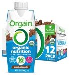 Orgain Organic Nutritional Vegan Protein Shake, Smooth Chocolate - 16g Plant Based Protein, Meal Replacement, 22 Vitamins & Minerals, Fruits & Vegetables, Gluten Free, Non-GMO, 11 Fl Oz (Pack of 12)