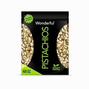 Wonderful Pistachios In Shell, Roasted & Salted Nuts, 48 Ounce Resealable Bag, Shelled Protein Snacks, Bulk Snacks, Healthy Snacks for Adults