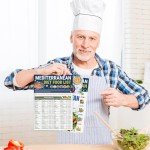 Set 3 Mediterranean Diet Food List, Mediterranean Ingredient Meal Plan, Diet Foods To Limit - Avoid Guide Brochure, To Limit, Lunch, Breakfast Recipes for Easy Chart, Net Carbs Calories Serving Size