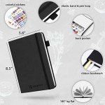 EPEWIZD Food and Fitness Journal, Weight Loss Journal for Women Men, 5.6"X 8.5" Food Diary & Meal Planner to Track Diet and Fitness Health, Calorie Counter Book (3 Month)-Black