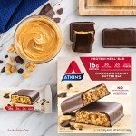 Atkins Chocolate Peanut Butter Protein Meal Bar, High Fiber, 16g Protein, 2g Sugar, 3g Net Carb, Meal Replacement, Keto Friendly, 5 Count