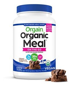 Orgain Organic Meal, Vegan Meal Replacement Protein Powder, Creamy Chocolate Fudge - 20g Plant Based Protein, 7g Prebiotic Fiber, Fruits, Vegetables & Greens, Gluten Free, Shakes & Smoothies, 2.01lb