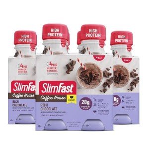 SlimFast Advanced Energy High Protein Meal Replacement Shake, Rich Chocolate, 20g of Ready to Drink Protein with Caffeine, 11 Fl. Oz Bottle, 4 Count (Pack of 3) (Packaging May Vary)