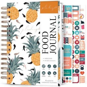 PLANBERRY Food Journal Premium – Nutrition Planner – Diet & Calorie Tracker – Meal & Exercise Diary – Weight Loss Journal (Pineapple)