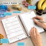 PLANBERRY Food Journal Premium – Nutrition Planner – Diet & Calorie Tracker – Meal & Exercise Diary – Weight Loss Journal (Pineapple)