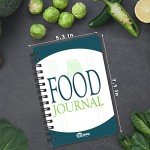 ATDAWN Food Journal/Food Diary/Diet Journal Notebook, 5x7 Inch, 120 Pages, Durable Thick Translucent Cover, Wire-O Binding