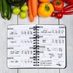 ATDAWN Food Journal/Food Diary/Diet Journal Notebook, 5x7 Inch, 120 Pages, Durable Thick Translucent Cover, Wire-O Binding