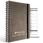 SaltWrap Daily Fitness Planner - Gym Workout Training Log, Weightlifting Exercise Journal, and Food/Diet Tracker - Daily and Weekly Pages, Goal Tracking, Spiral-Bound, 7 x 10 inches