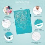 Legend Wellness Planner & Food Journal – Daily Diet & Health Journal with Weight Loss, Measurement & Exercise Trackers – Lifestyle & Nutrition Diary – Lasts 6 Months, A5 Size – Turquoise