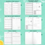 EPEWIZD Food and Fitness Journal Hardcover Wellness Planner Workout Journal for Women Men to Track Meal and Exercise Count Calories Weight Loss Diet Training Weight Loss Tracker Undated Home and Gym
