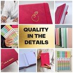 Life & Apples Wellness Journal Planner – Food Log, Fitness Tracker, Habit Tracker, Weight Loss Journal for Diet Tracking and Health Goals, Undated, Size A5 Berry
