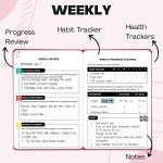 Life & Apples Wellness Journal Planner – Food Log, Fitness Tracker, Habit Tracker, Weight Loss Journal for Diet Tracking and Health Goals, Undated, Size A5 Berry