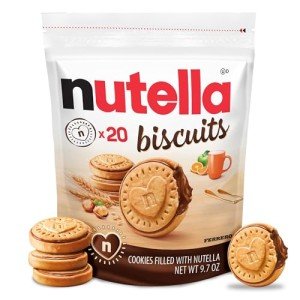 Nutella Biscuits, 20 Count Cookies, Hazelnut Spread with Cocoa, Holiday Christmas Cookies, 9.7 oz