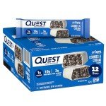 Quest Nutrition Crispy Cookies & Cream Hero Protein Bar, 18g Protein, 1g Sugar, 3g Net Carb, Gluten Free Protein Snack, Keto Friendly, 12 Count