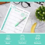 Tiny Expressions - Food and Fitness Journal Notepad with 55 Tear-Off Pages (8.5" x 11") - Health and Wellness Tracker for Diet, Exercise, and Weight Loss - Daily & Weekly Planner Pad for Men & Women