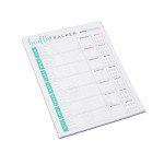Tiny Expressions - Food and Fitness Journal Notepad with 55 Tear-Off Pages (8.5" x 11") - Health and Wellness Tracker for Diet, Exercise, and Weight Loss - Daily & Weekly Planner Pad for Men & Women