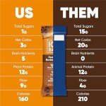 IQBAR Brain and Body Keto Protein Bars - Peanut Butter Chip and Almond Butter Chip - 12 Count Energy Bars - Low Carb Protein Bars - High Fiber Vegan Bars Low Sugar Meal Replacement Bars