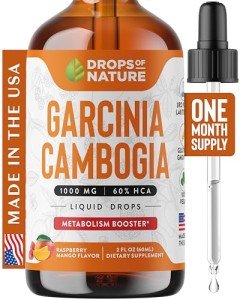 Garcinia Cambogia - Appetite Suppressant for Weight Loss - Stronger Than Pills & Capsules (60% HCA) 4X Ultra Concentrated Liquid Supplement - Carb Blocker - 2 fl. oz. Natural Raspberry Mango