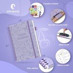 EPEWIZD Food Journal for Women Weight Loss Journal Wellness Meal Planner A5 Size Food Dairy Calories Counter Book Hardcover Workout Planner Tracking Progress Undated-Purple