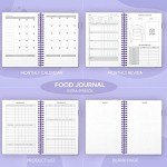 EPEWIZD Food Journal for Women Weight Loss Journal Wellness Meal Planner A5 Size Food Dairy Calories Counter Book Hardcover Workout Planner Tracking Progress Undated-Purple