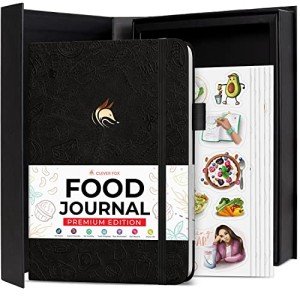 Clever Fox Food Journal Premium – Daily Meal Tracking Log with Calorie Tracker – Nutrition, Diet & Weight Loss Diary for Women & Men – Suitable for Bariatric Meal Tracking – A5 Size (Black)