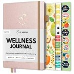 Life & Apples Wellness Journal and Planner – Food Journal, Fitness Journal, Weight Loss Journal for Diet Tracking, Food Log and Health Goals, Undated, Size A5 Rose Gold