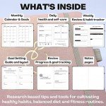 Life & Apples Wellness Journal and Planner – Food Journal, Fitness Journal, Weight Loss Journal for Diet Tracking, Food Log and Health Goals, Undated, Size A5 Rose Gold