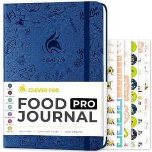 Clever Fox Food Journal Pro – Diet & Wellness Planner for Women & Men – Weight Loss Diary with Calorie Tracker – Food Log for Tracking Meals, Exercise & Weightloss - Undated, 7" x 10" Mystic Blue