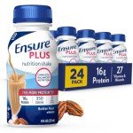 Ensure Plus Butter Pecan Nutrition Shake, Meal Replacement Shake, 24 Pack