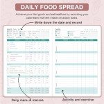 Food Journal - Journal for Women Weight Loss, 5.8" x 8.3", 6 Months Meal Planner to Count Calories Health Journal for Women/Men, Keep Healthy Diet & Achieve Fitness Goals - Rose Gold