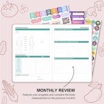 Food Journal - Journal for Women Weight Loss, 5.8" x 8.3", 6 Months Meal Planner to Count Calories Health Journal for Women/Men, Keep Healthy Diet & Achieve Fitness Goals - Rose Gold