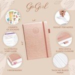 GoGirl Food Journal & Wellness Planner –– Diet & Fitness Diary – Nutrition Journal with Meal, Exercise & Weigh Loss Tracker, A5 (Rose Gold)